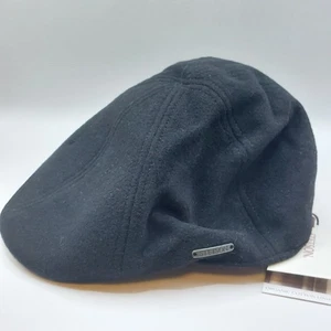 Stetson Texas Herringbone Flat Cap with Cotton Lining Men's size M Black - Picture 1 of 13