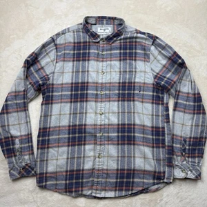 Billabong Coastline Flannel Shirt Mens XL Gray Plaid Stretch Core Fit Button Up - Picture 1 of 10
