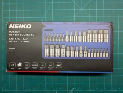 Juego de enchufes de brocas hexagonales maestras Neiko 32 piezas TOTALMENTE NUEVO Foto 1 de 4
