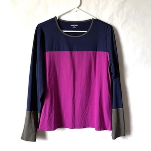 Lands' End Damen Colorblock Langarm Rash Guard Schwimmen Shirt Top Gr. XL 18 - Bild 1 von 7