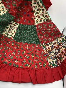 Vintage Handmade Patchwork Christmas Tree Skirt Presents Toy Soldiers Holly  - Picture 1 of 14