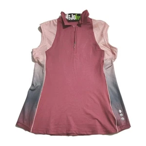 Jofit Quarter Zip Poloshirt Damen beere bunt Golf Top Gr. M - Bild 1 von 10