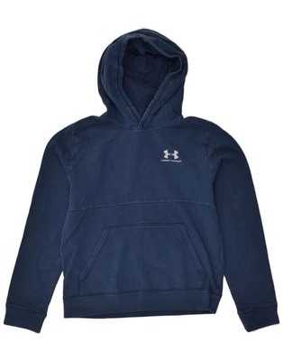 UNDER ARMOUR Boys Cold Gear Hoodie Jumper 10-11 Years Large Navy Blue AR41 - Image 1 of 3