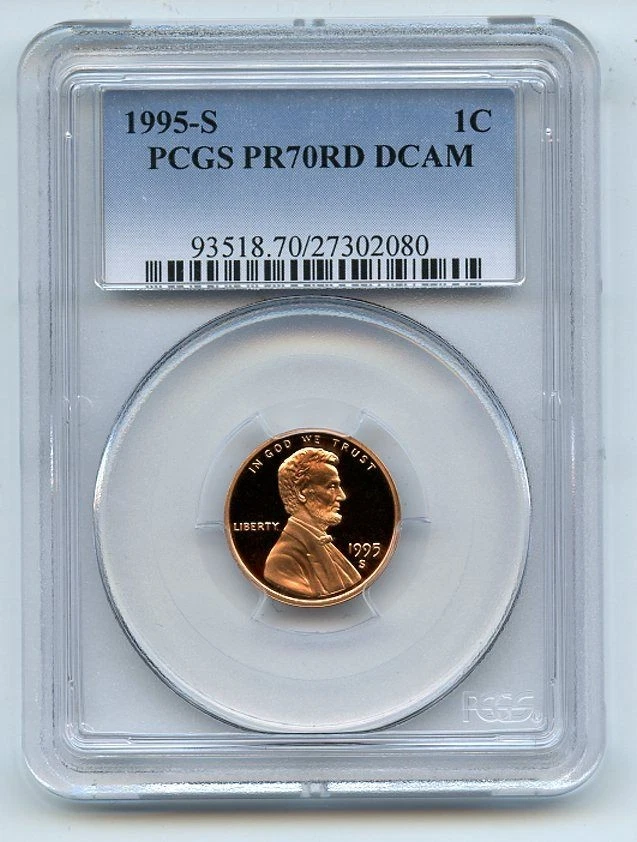 1995 S 1C Lincoln Cent Proof PCGS PR70DCAM - Image 1 of 1