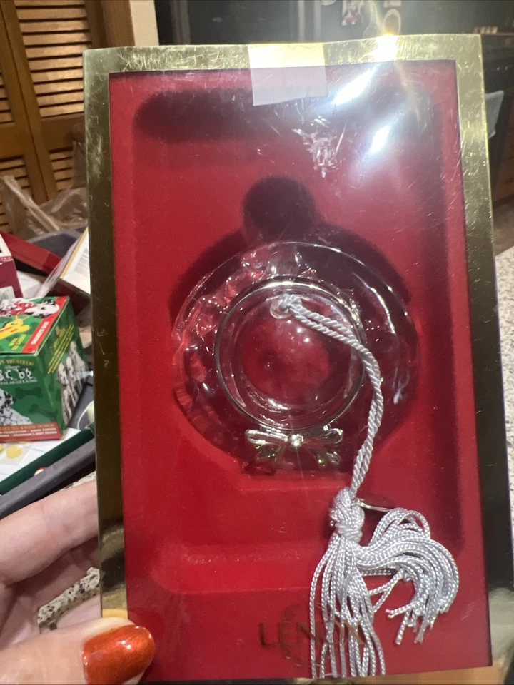 Lenox Lead Crystal Milliner’s Hat Christmas Tree Ornament With Box