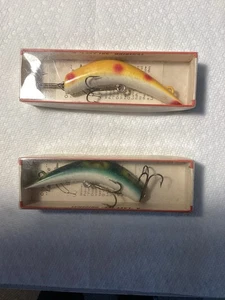 2 Vintage Lazy Ike Lures KL-4 F And KL-4 YS New In Original Box - Picture 1 of 6