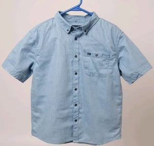 Camisa informal con botones QUIKSILVER calce regular manga corta azul grande para hombre - Imagen 1 de 10