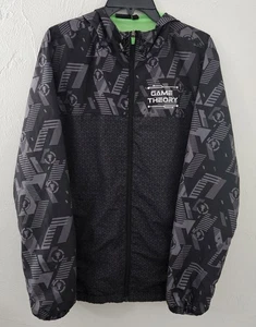Game Theory Jacket Windbreaker Full Zip Adult Size Medium Black Hooded - Picture 1 of 10