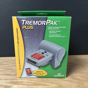 NOS Performace N64 Tremor Pak Plus In Box Complete W Bonus Memory Card  NEW - Picture 1 of 3