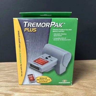 NOS Performace N64 Tremor Pak Plus In Box Complete W Bonus Memory Card  NEW - Image 1 of 3