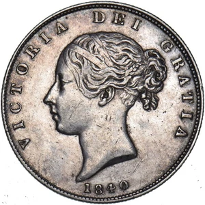 1840 Halfcrown - Victoria British Silver Coin - Very Nice - Picture 1 of 2
