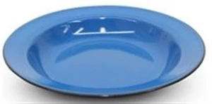 12x Enamel Soup Plate 24cm Cereal Bowl Blue Camping 4WD Home Caravan Boat Kitche - Foto 1 di 6