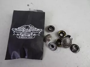 Chaleco chaqueta de cuero Harley-Davidson de repuesto de metal HD botones a presión - Imagen 1 de 2