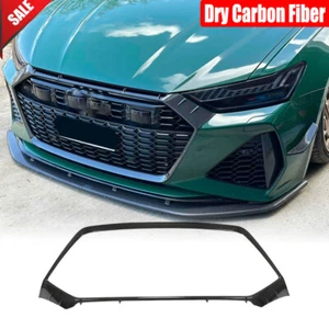 For Audi RS6 RS7 C8 Avant 19-24 Dry Carbon Front Grille Frame Outline Cover Trim - Picture 1 of 12