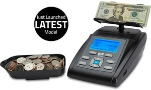 Billete a escala de conteo de dinero máquina contador de monedas billete moneda en efectivo USD ZZap - Imagen 1 de 12