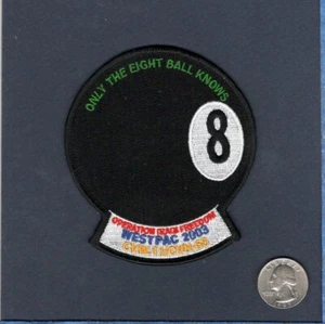 CVN-68 USS NIMITZ  CVW-11 WESTPAC 2003 8 BALL US Navy Ship Squadron Cruise Patch - Picture 1 of 1