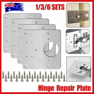 Hinge Repair Plate Rust Resistant Steel Furniture Cupboard Repair Mount Tool AU - Picture 1 of 18