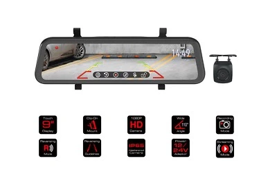 XView 9" High Resolution Mirror Monitor 1080P Reverse & Live Stream Camera XV9M - Image 1 of 4