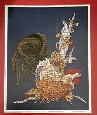 Cross Stitch Pattern IMPERIAL ROOSTER Strawberry Vine Colorful 110 x 137  - Image 1 of 4