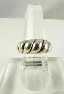 Carolyn Pollack Relios Cable Rope Design Sterling Silver Dome Ring Sz 7.5 - Picture 1 of 4