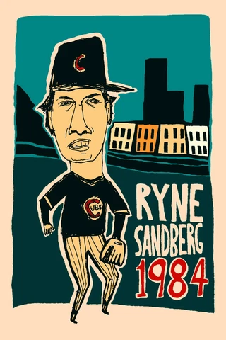 Ryne Sandberg Chicago Cubs Wrigley Field 1984 NL MVP MLB Art Poster Print 18x12 Cover