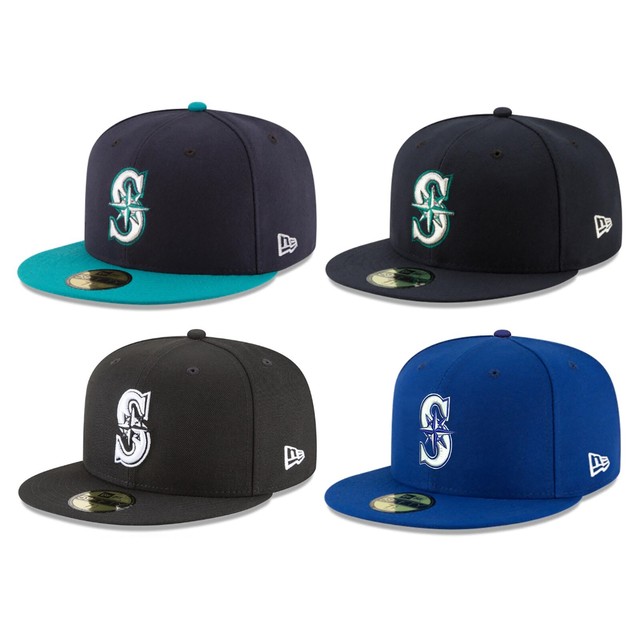 Men's New Era Aqua Seattle Mariners Retro Jersey Script 59FIFTY Fitted Hat