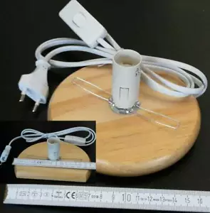 Lampensockel aus Holz Sockel für Lampe 15cm Fassung E14 z.B. für Straußenei - Bild 1 von 5