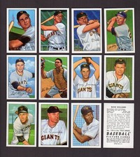 1952 Bowman Gum NEW YORK GIANTS Complete Team Reprint Set ~ ALL 19 cards: MAYS++