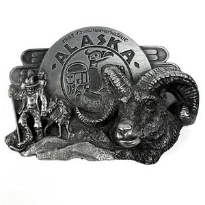 Hebilla de cinturón conmemorativa de peltre de Alaska de colección edición limitada número bajo 1993 - Imagen 1 de 11