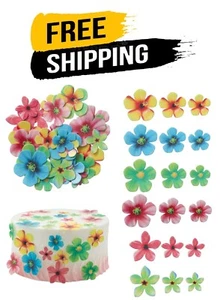 35Pcs Edible Flowers Cake Decorations Beautiful Cupcake Toppers for Wedding B... - Picture 1 of 2