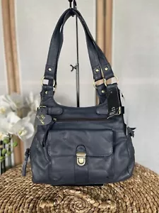 F&F Handtasche Hobo Bag blau Leder - Bild 1 von 14