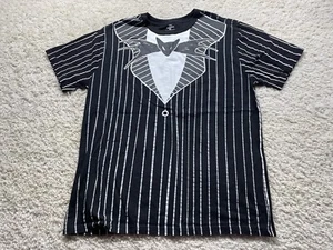 Disney Nightmare Before Christmas Mens L T-Shirt Jack Skellington Bow Tie Tuxedo - Picture 1 of 7