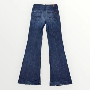 Jeans denim elasticizzato gamba larga 7 For All Mankind zenzero taglia 26 vita media preppy Y2K - Foto 1 di 10