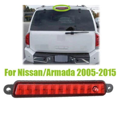 1 pieza para Nissan/Armada 2005-2015 roja montaje alto LED tercera luz de freno 26590-7S000 Foto 1 de 4