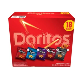 Doritos Tortilla Chips 5 Flavor Variety Pack Snack Chips, 1 oz Bags, 18 Count - Picture 1 of 9