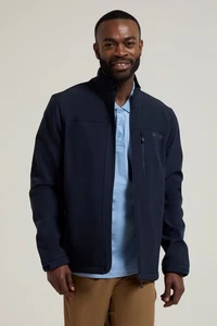 Mountain Warehouse Mens Grasmere Softshell Jacket - Lightweight Showerproof Coat - Picture 1 of 33