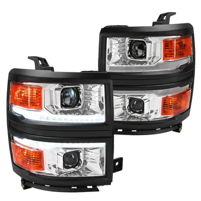 Clear Fits 2014-2015 Silverado 1500 Switchback Led Strip Projector Headlights - Image 1 of 4