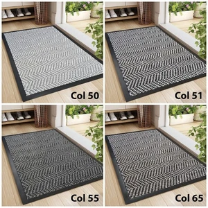 Grey Door Mat Heavy Duty Entrance Hallway Barrier Hard Wearing Herringbone Rug - Picture 1 of 17