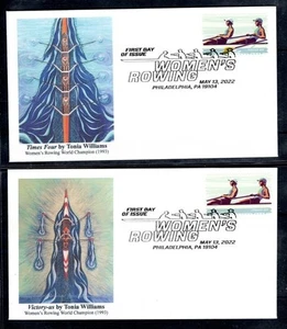 US Sc #5694-97, Women's Rowing,  4 Fleetwood First Day Cancels  Philadelphis, PA - Picture 1 of 3