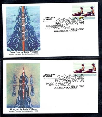 US Sc #5694-97, Women's Rowing,  4 Fleetwood First Day Cancels  Philadelphis, PA - Image 1 of 3