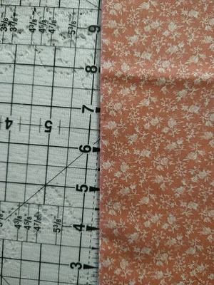 REMNANT Dusty Rose Tiny Floral Leaves 100% Cotton Fabric 16x22" - Image 1 of 3