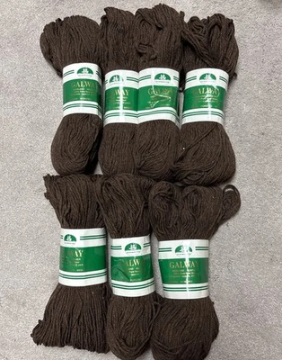 Hilo Plymouth Galway Worsted 100 % lana marrón brezo 7 madejas 230 yardas cada una Foto 1 de 4