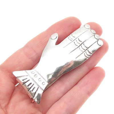 925 Sterling Silver Vintage Mexico Hand Oxidized Money Clip - Image 1 of 4