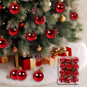 Palline Di Natale Cromate Lucide, 3 Cm, Infrangibili, Set Decorativo per Albero  - Foto 1 di 2