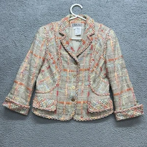 Chaqueta Blazer Carlisle Tweed Mujer’s 10 Multicolor Forrada Botón Bolsillos Delanteros - Imagen 1 de 14