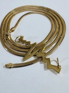 18K Pure Real Gold Necklace 17.5”/18” Inch w/ 21K Heartbitz Pendant 10.5g 3.2mm - Picture 1 of 24