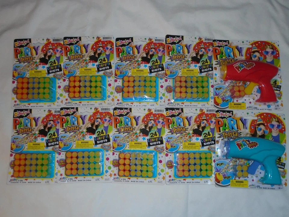 Lote de poppers y paquetes de recarga de fiesta de confeti JA-RU - 2 poppers con 200 ráfagas Foto 1 de 1