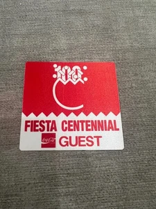 VINTAGE - Fiesta Centennial - Satin Cloth Guest Pass - UNUSED - Picture 1 of 1