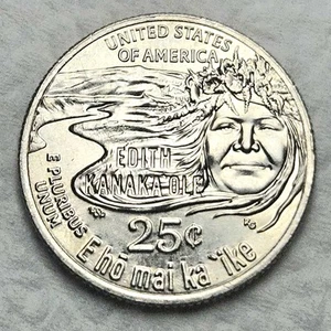 2023 D Edith Kanaka'Ole Quarter In Cod We Trust Error Coin - Bild 1 von 3