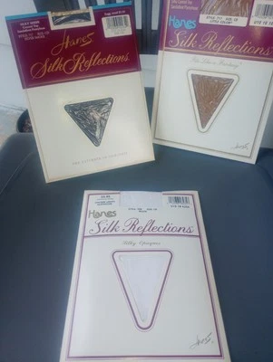 LOTE DE 3 PANTIMEDIAS HANES SEDA REFLEJOS VINTAGE EF PLATA HUMO BLANCO MARRÓN Foto 1 de 4